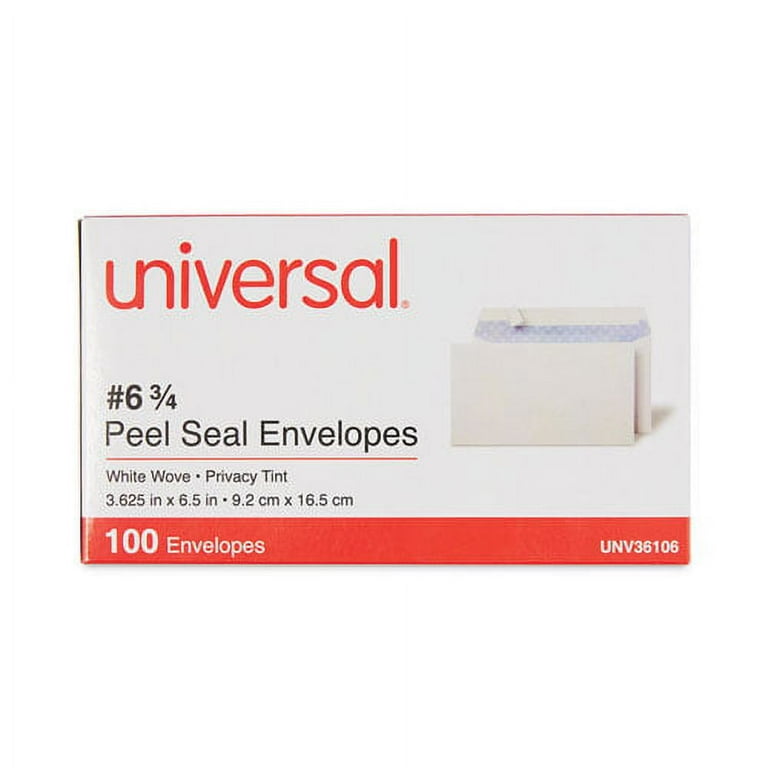 Peel Seal Strip Security Tint Business Envelope, #6 3/4, Square Flap, Self-Adhesive Closure, 3.63 x 6.5, White, 100/Box Peel Seal Strip Security Tint Business Envelope, #6 3/4, Square Flap, Self-Adhesive Closure, 3.63 x 6.5, White, 100/Box