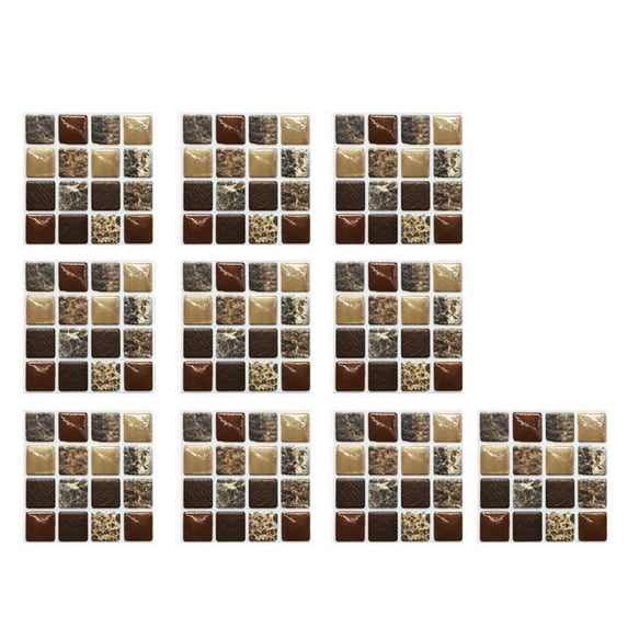 Peel & Stick 3D Crystal Tile Stickers, 10-Pack Waterproof Mosaic Decals for Kitchen Backsplash Bathroom Wall, Easy Diy Upgrade for Renter Dorm Rv Camper, Set of , Set of Tile Stickers (10 Sheets)