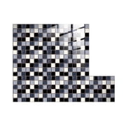 Peel and Stick Backsplash 10-Sheet 4"x4" Self Adhesive Mosaic Stick on Backsplash for Kitchen Marble Tile Sticker for Bathroom Kitchen Laundry Room Camper Shower Black