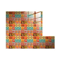 Peel and Stick Backsplash 10-Sheet 4"x4" Self Adhesive Mosaic Stick on Backsplash for Kitchen Marble Tile Sticker for Bathroom Kitchen Laundry Room Camper Shower Orange