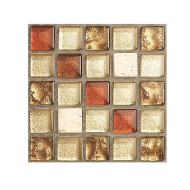 Peel and Stick Backsplash 10 Sheet Self Adhesive Marble Mosaic Peel and Stick Wall Tiles DIY Stick on Backsplash Tile for Bathroom Shower Furniture Camper 4"x4"