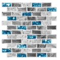 thumbnail image 1 of Peel and Stick Backsplash 12"x12" Marble Waterproof Backsplash Tile for Kitchen Subway Stone Self Adhesive Tile Sticker for Kitchen Bathroom Fireplace Laundry Room Blue Grey, 1 of 5