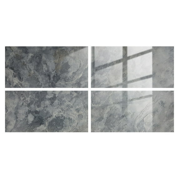Peel and Stick Backsplash 4 Sheet 6"x12" Marble Wall Tiles Granite Back Splashes Tile for Kitchen PVC Peel and Stick Backsplash Tile for Bathroom Kitchen Cabinet Shower