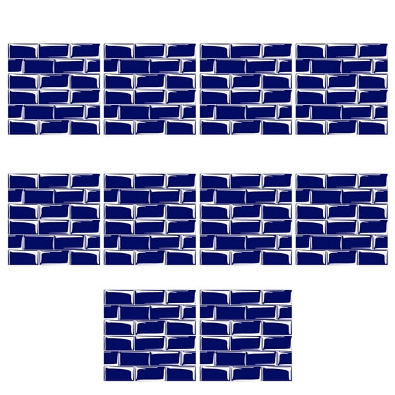 Peel and Stick Backsplash for Kitchen 10 Sheet 6"x6" Blue Subway Backsplash Tile Self Adhesive Back Splash Stick Wall Tiles Peel and Sticker for Kitchen Bathroom Fireplace Laundry Room