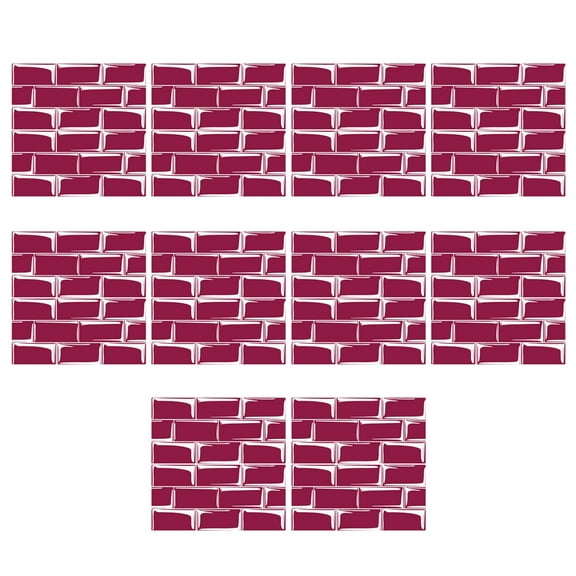 Peel and Stick Backsplash for Kitchen 10 Sheet 6"x6" Red Subway Backsplash Tile Self Adhesive Back Splash Stick Wall Tiles Peel and Sticker for Kitchen Bathroom Fireplace Laundry Room