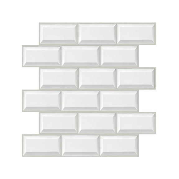 Peel and Stick Backsplash Self Adhesive Marble Subway Tile Sticker 4 Sheet 12"x12" Backsplash Tile for Kitchen Peel and Stick Peel and Stick Tile for Bathroom Laundry Room Cabinet Shower