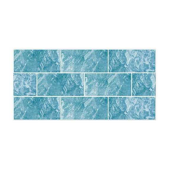 Peel And Stick Backsplash, Sky Blue Pvc Wall Tile Stickers, 6Pcs Peel And Stick Wallpaper Backsplash Imitation Wall Tile Stickers Household Pvc Tile Stickers Adhesive Living Room Dining Room