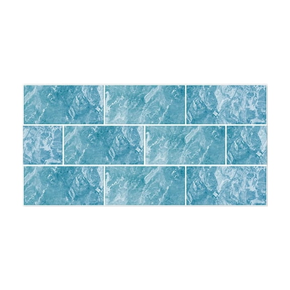 Peel And Stick Backsplash, Sky Blue Pvc Wall Tile Stickers, 6Pcs Peel And Stick Wallpaper Backsplash Imitation Wall Tile Stickers Household Pvc Tile Stickers Adhesive Living Room Dining Room