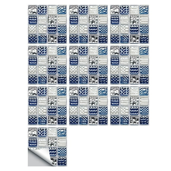 Verdsylv Glitter Mosaic Tile Sticker Set - 10-Pack Self-Adhesive Sparkling Backsplash Sheets - Waterproof & Peel & Stick for Kitchen & Bathroom - Creates Eye-Catching, Luxurious Accent Wall