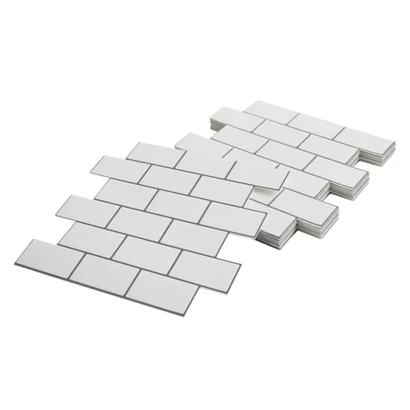 Peel and Stick Backsplash Tiles-10 Sheets of Self-Adhesive Subway Style 12x12 in for Kitchen and Bathroom 3D Tile Look,Easy Application and Modern Design