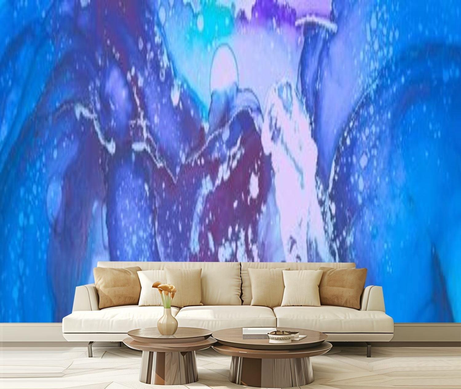 Peel and Stick Canvas Wallpaper Alcohol Ink Abstract Art Abstract Wawe ...