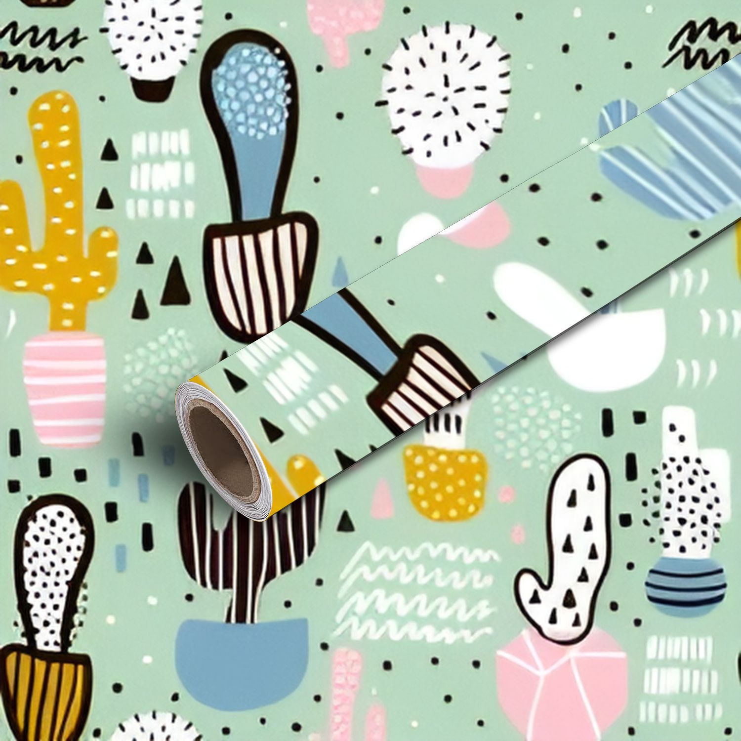 Peel and Stick Canvas Wallpaper Art Wall Mural Seamless pattern ...