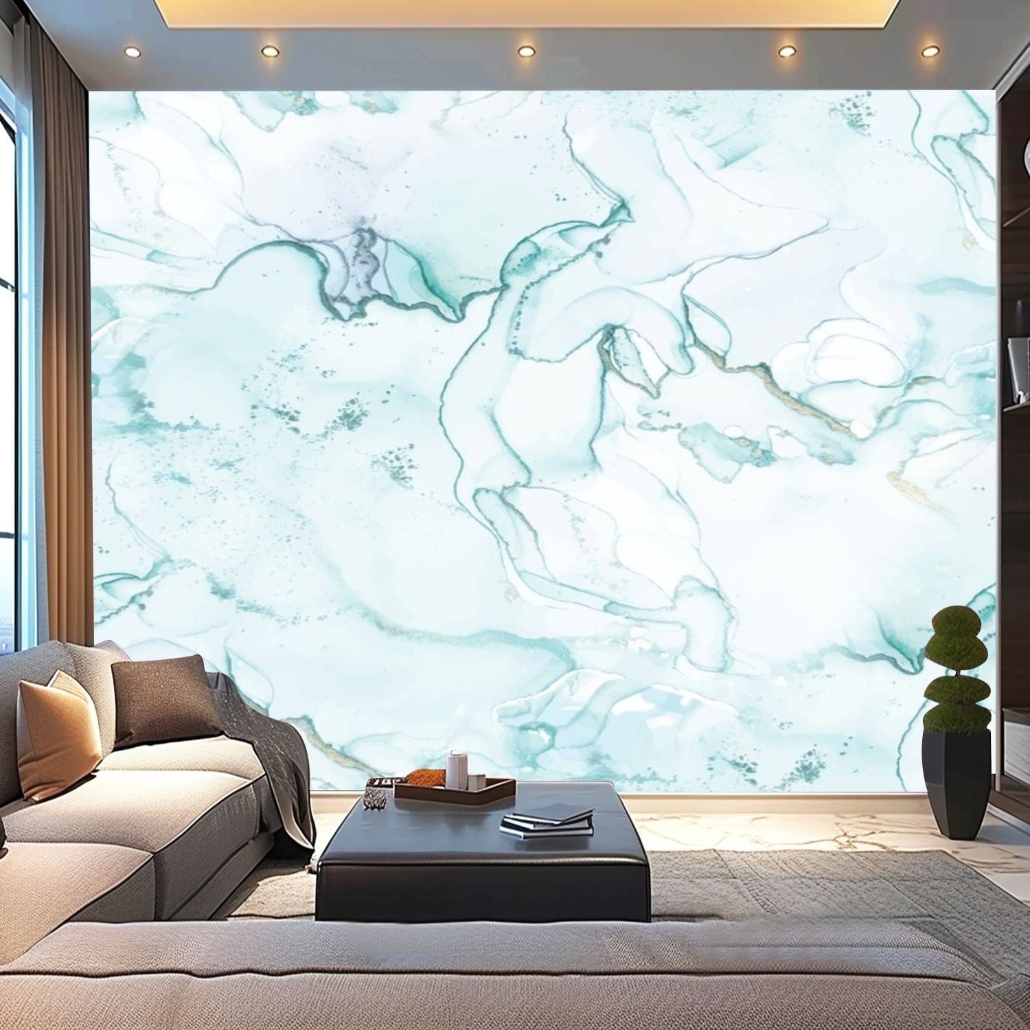 Peel and Stick Canvas Wallpaper Blue Water Color Floor Elegant Texture  Modern Abstract Blue Abstract Modern Art Wall Mural Decor Self Adhesive and  Removable 100in x 144in - Walmart.com, image size:1500x1500