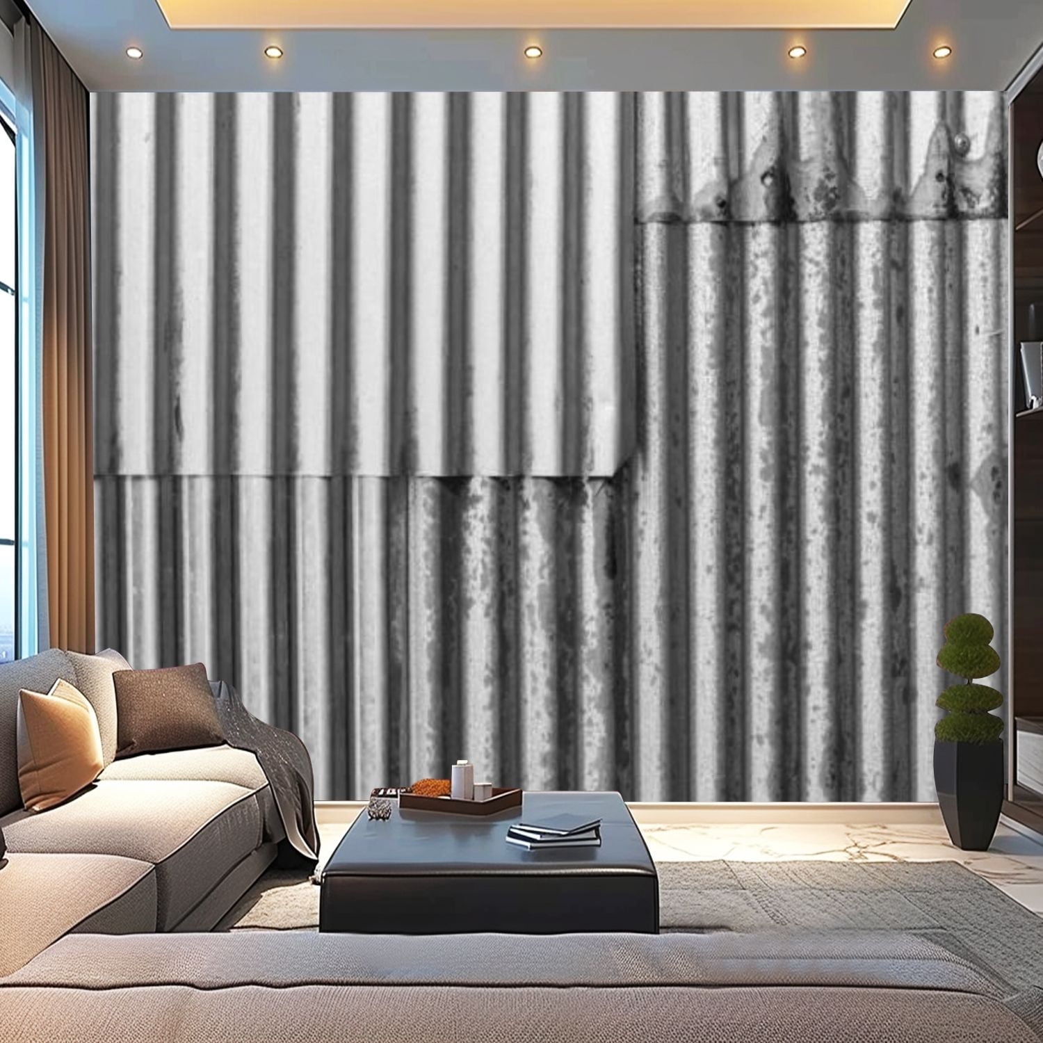 Peel and Stick Canvas Wallpaper Industrial rusty old grunge rusty zinc ...