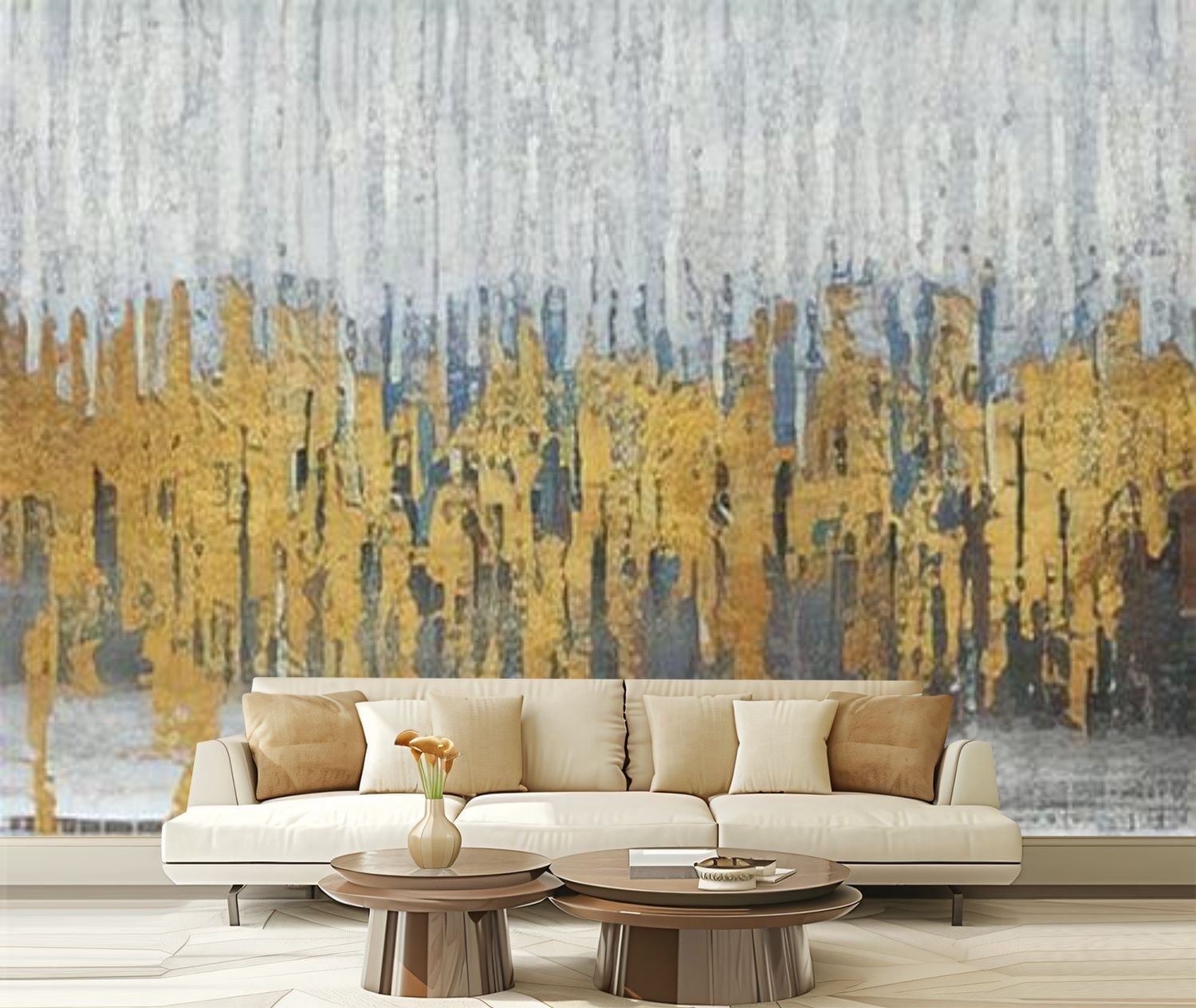 Peel and Stick Canvas Wallpaper Modern abstract oil painting art design ...