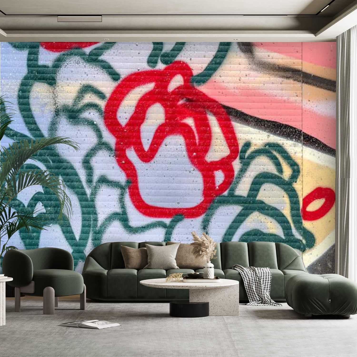 Peel and Stick Canvas Wallpaper Wall Mural Beautiful street art ...
