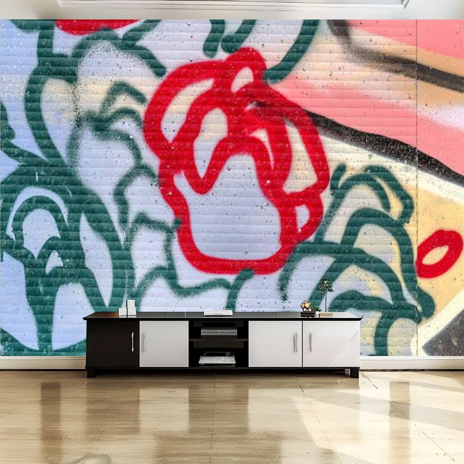Peel and Stick Canvas Wallpaper Wall Mural Beautiful street art ...
