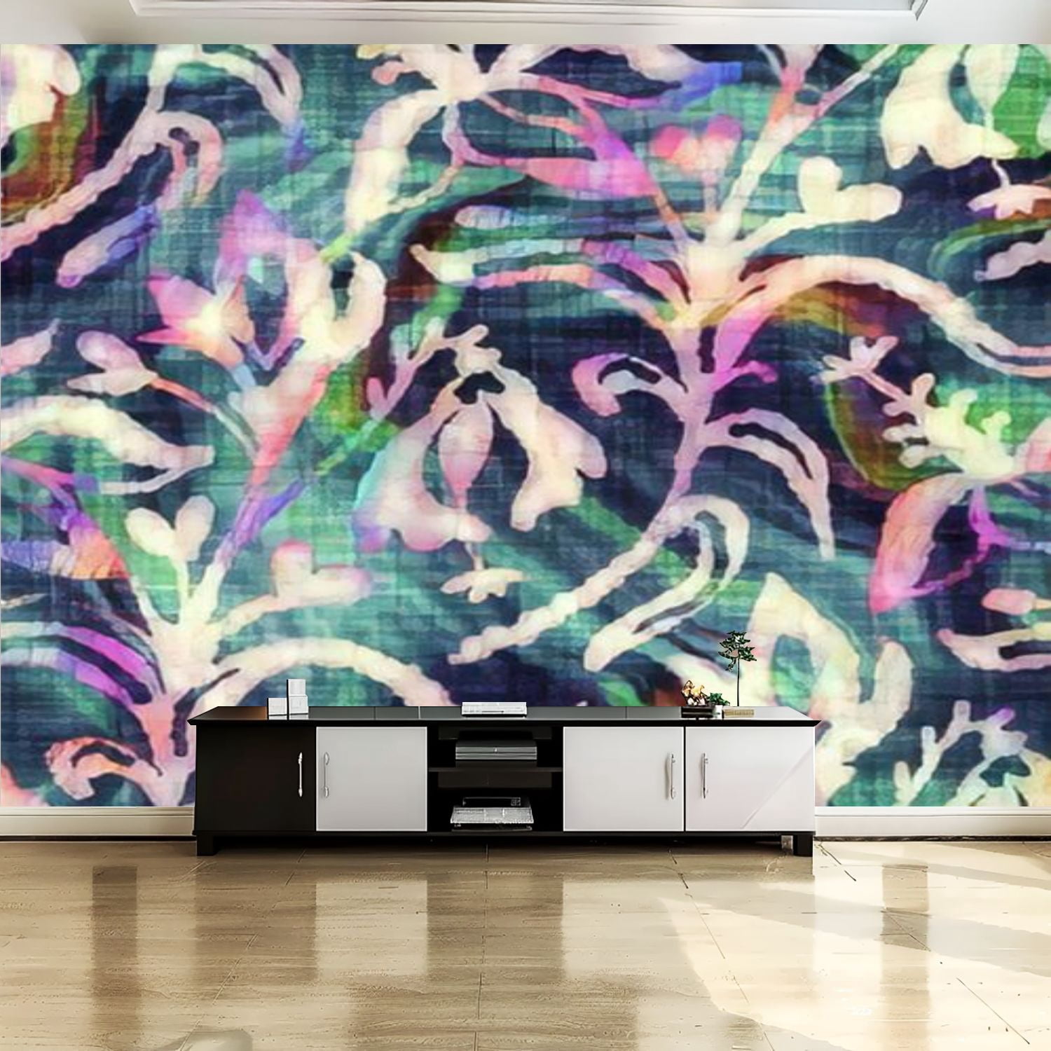 Peel and Stick Canvas Wallpaper Wall Mural Blurry glitch artistic ...