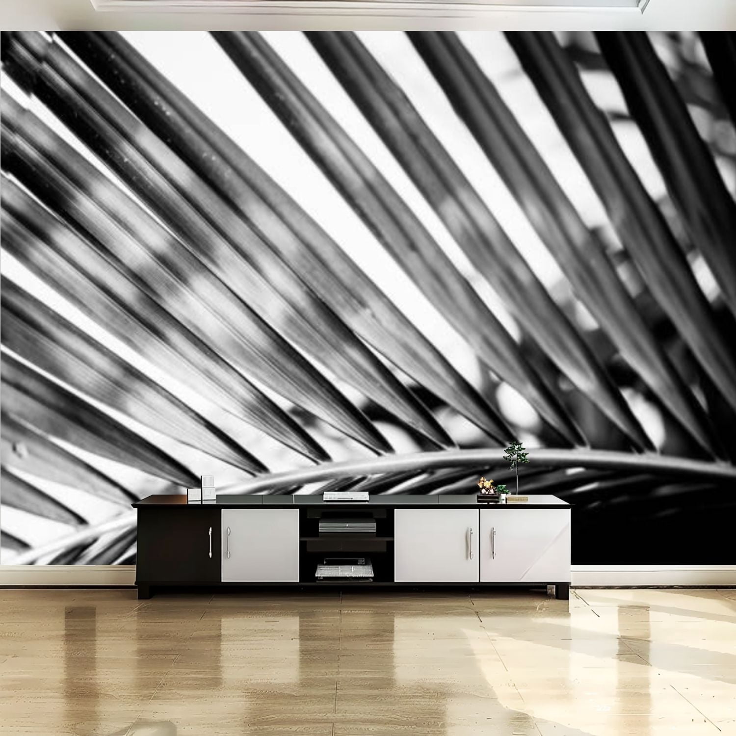 Peel and Stick Canvas Wallpaper Wall Mural Coconut palm tree foliage ... - Progettato Soft Focus Wall Art