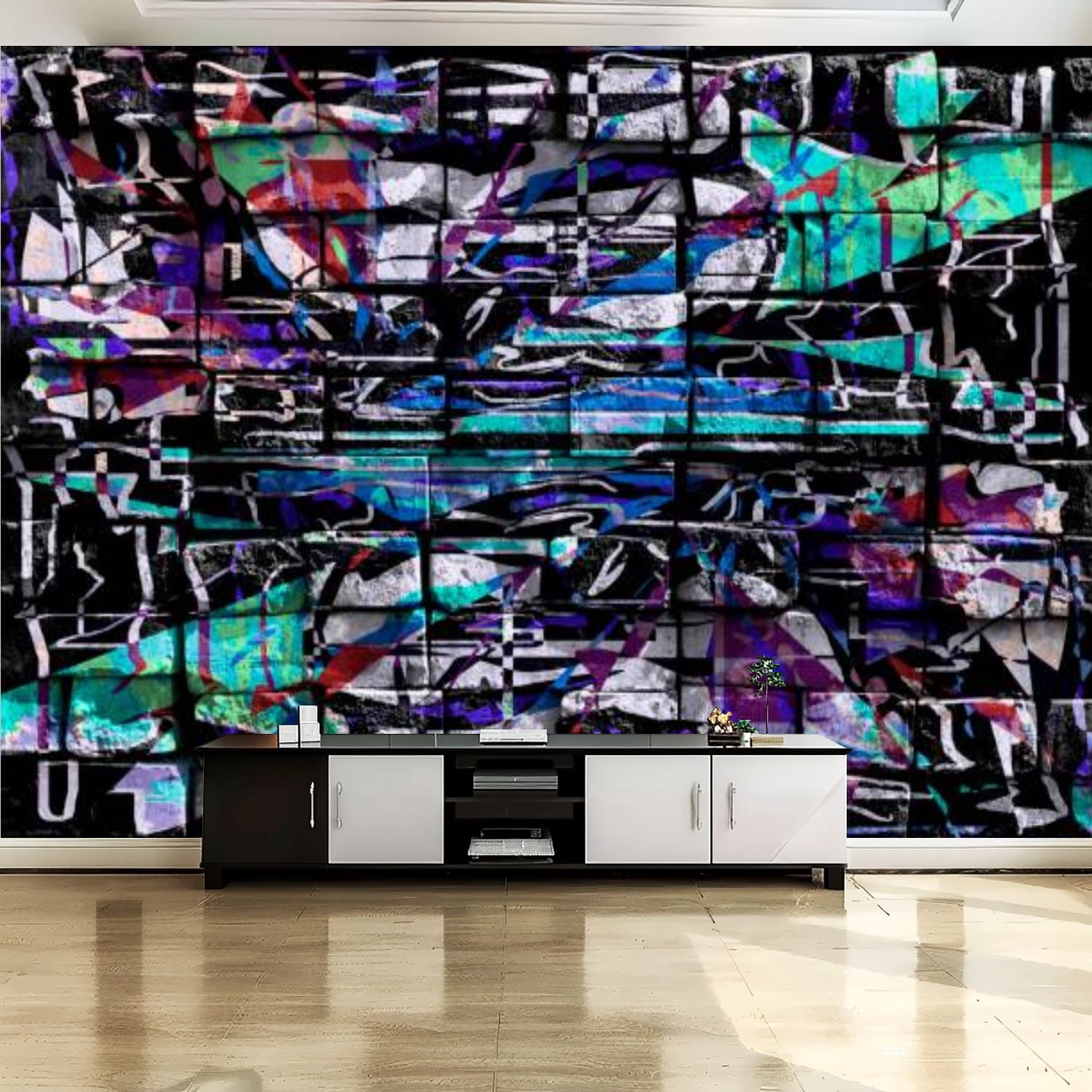 Peel and Stick Canvas Wallpaper Wall Mural Colorful surreal world ...