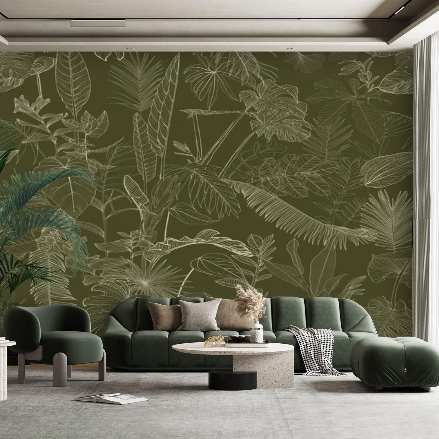 Peel and Stick Canvas Wallpaper Wall Mural Elegant seamless pattern ...