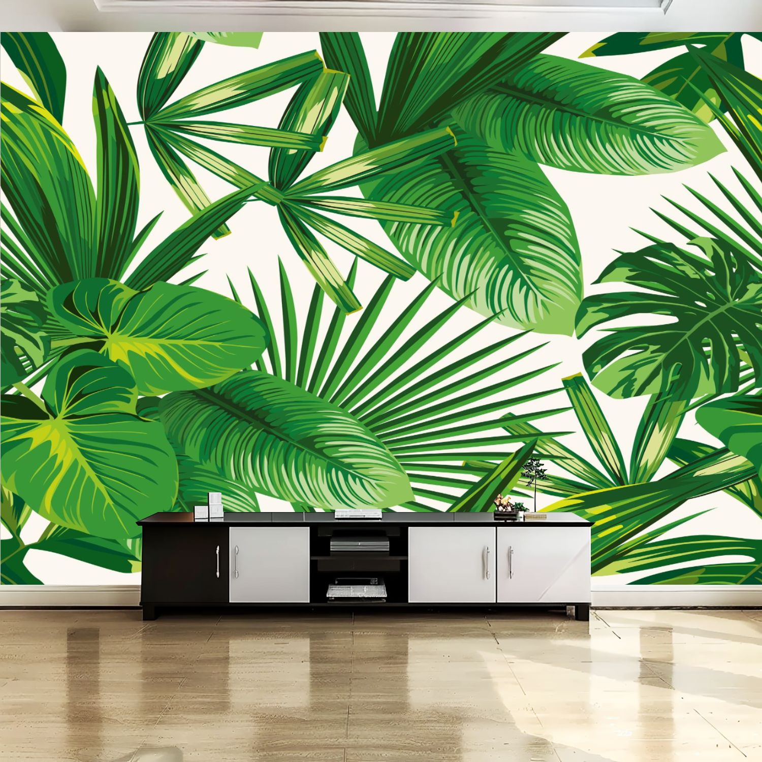 Peel and Stick Canvas Wallpaper Wall Mural Exotic tropical natural ...