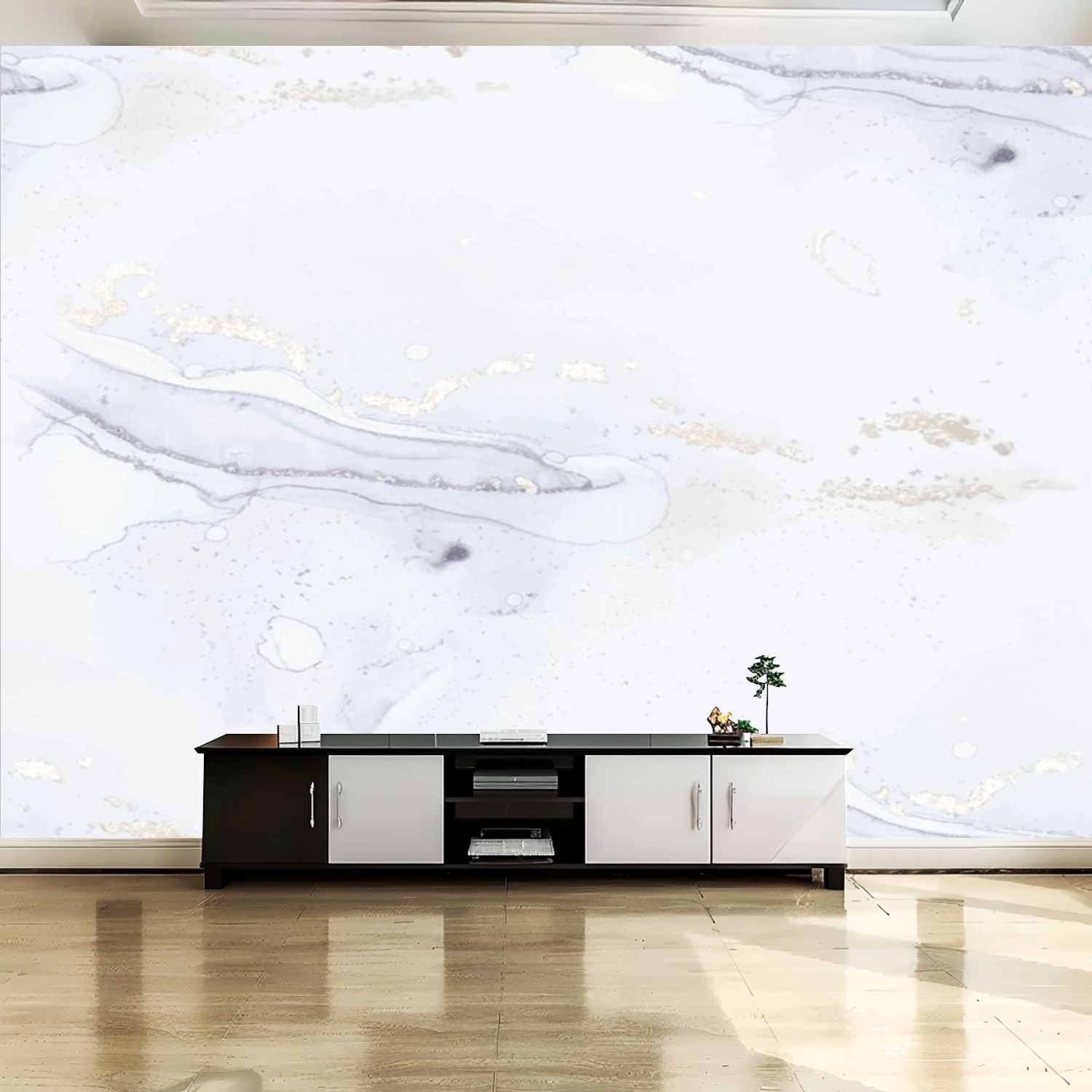 Peel and Stick Canvas Wallpaper Wall Mural Fluid Marble Modern Abstract ...