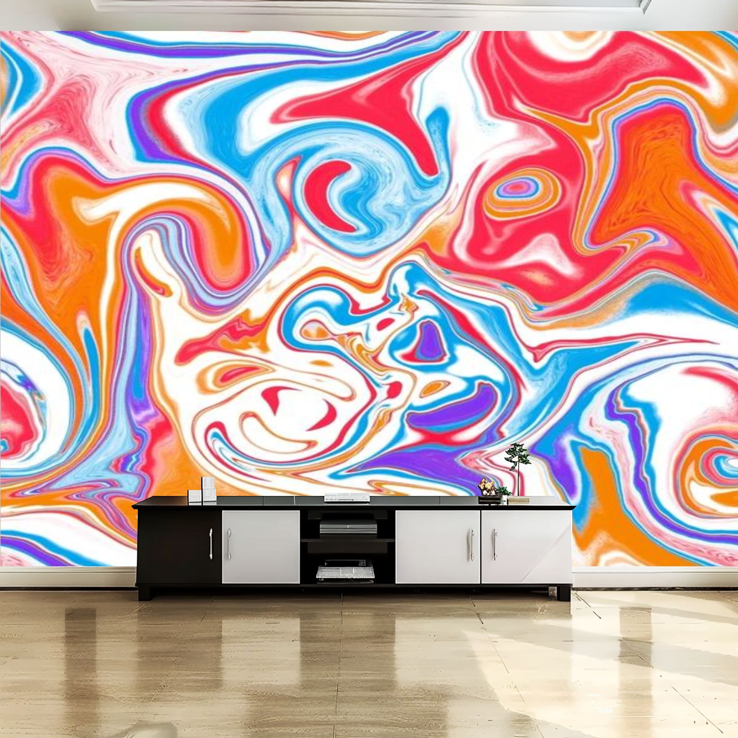 Peel and Stick Canvas Wallpaper Wall Mural Holographic seamless effect ...