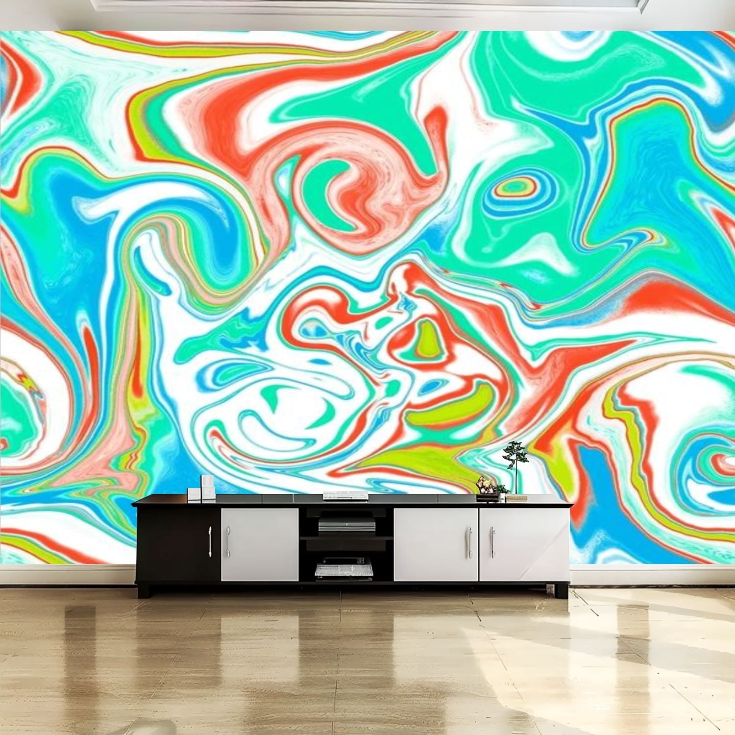 Peel and Stick Canvas Wallpaper Wall Mural Holographic seamless effect ...