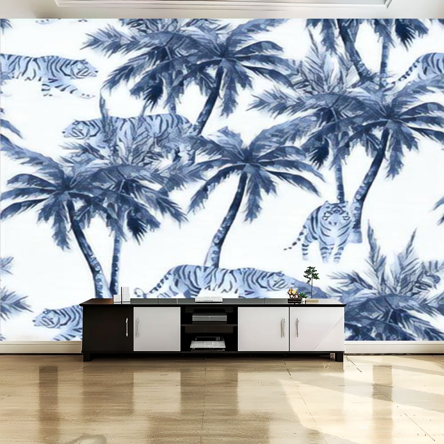Peel and Stick Canvas Wallpaper Wall Mural Jungle seamless Tropical ...