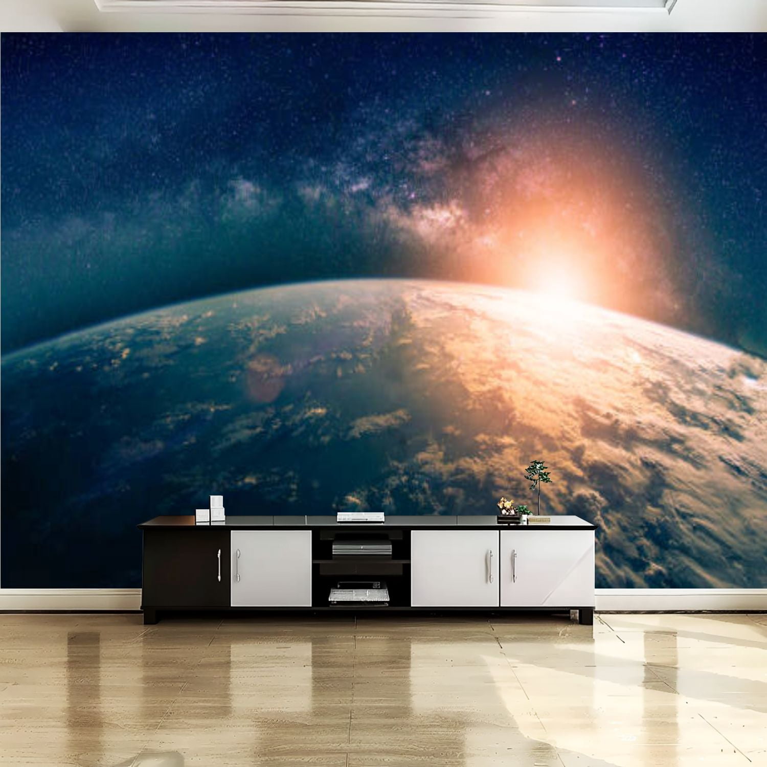 Peel and Stick Canvas Wallpaper Wall Mural Landscape Milky way galaxy ...