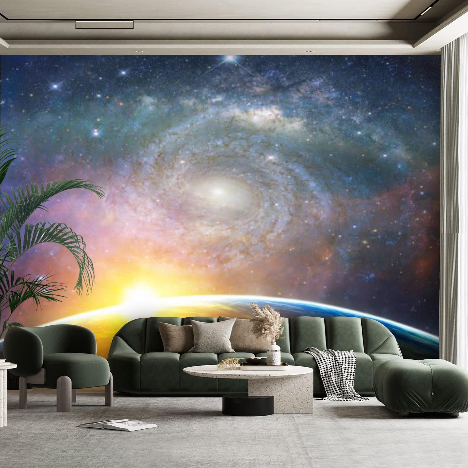 Peel and Stick Canvas Wallpaper Wall Mural Landscape Milky way galaxy ...