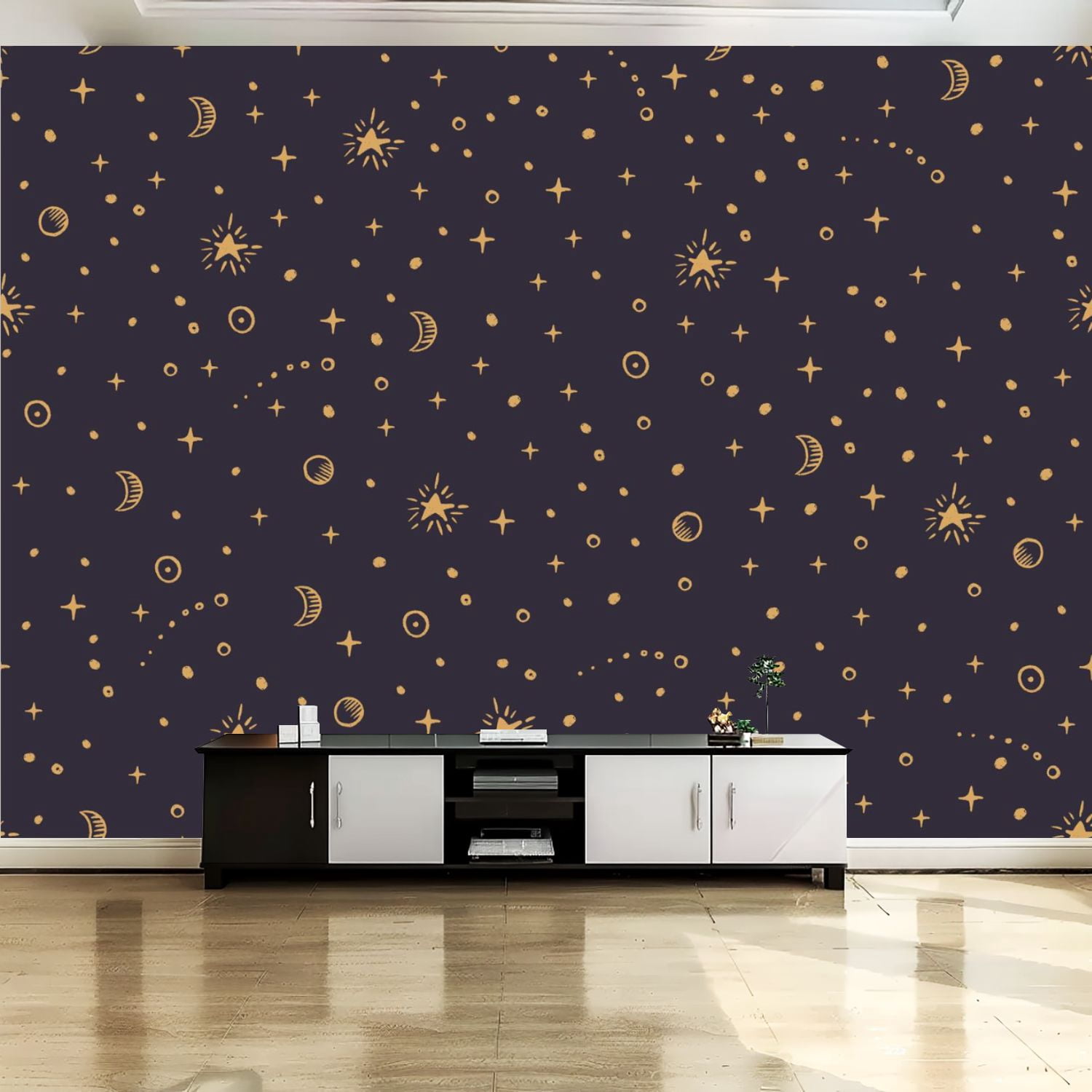 Peel and Stick Canvas Wallpaper Wall Mural Magical seamless pattern ...
