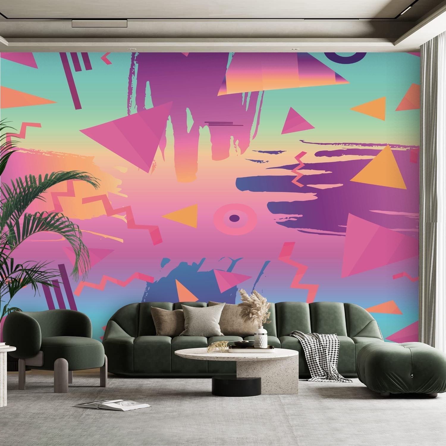 Peel and Stick Canvas Wallpaper Wall Mural Retro vintage 80s 90s fashion  style abstract seamless for textile Wall Art Self Adhesive and Removable  100in x 144in - Walmart.com, image size:1500x1500