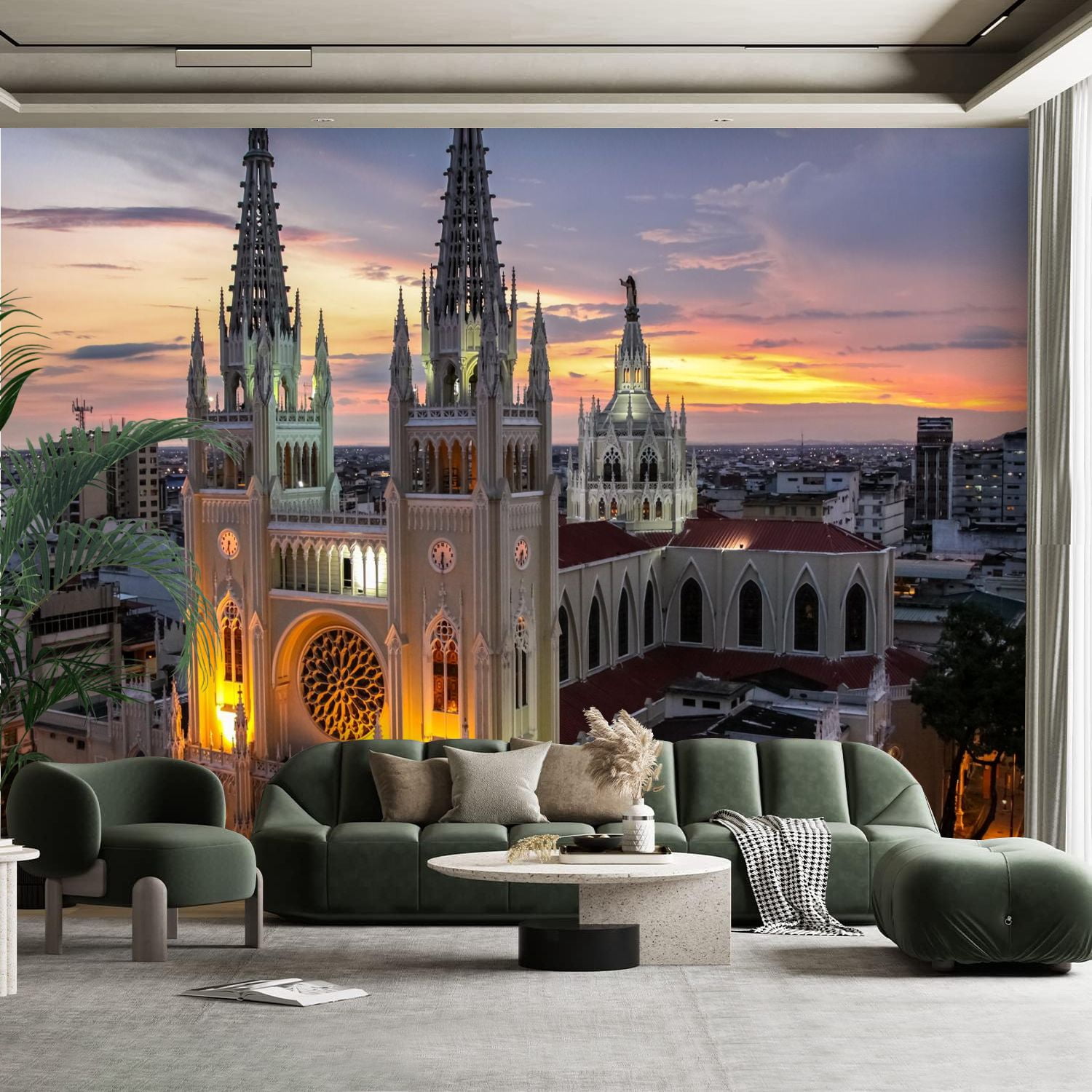 Curated visual reference: Fresh Look at Peel And Stick Canvas Wallpaper Wall Mural Scenic Sunset Sky