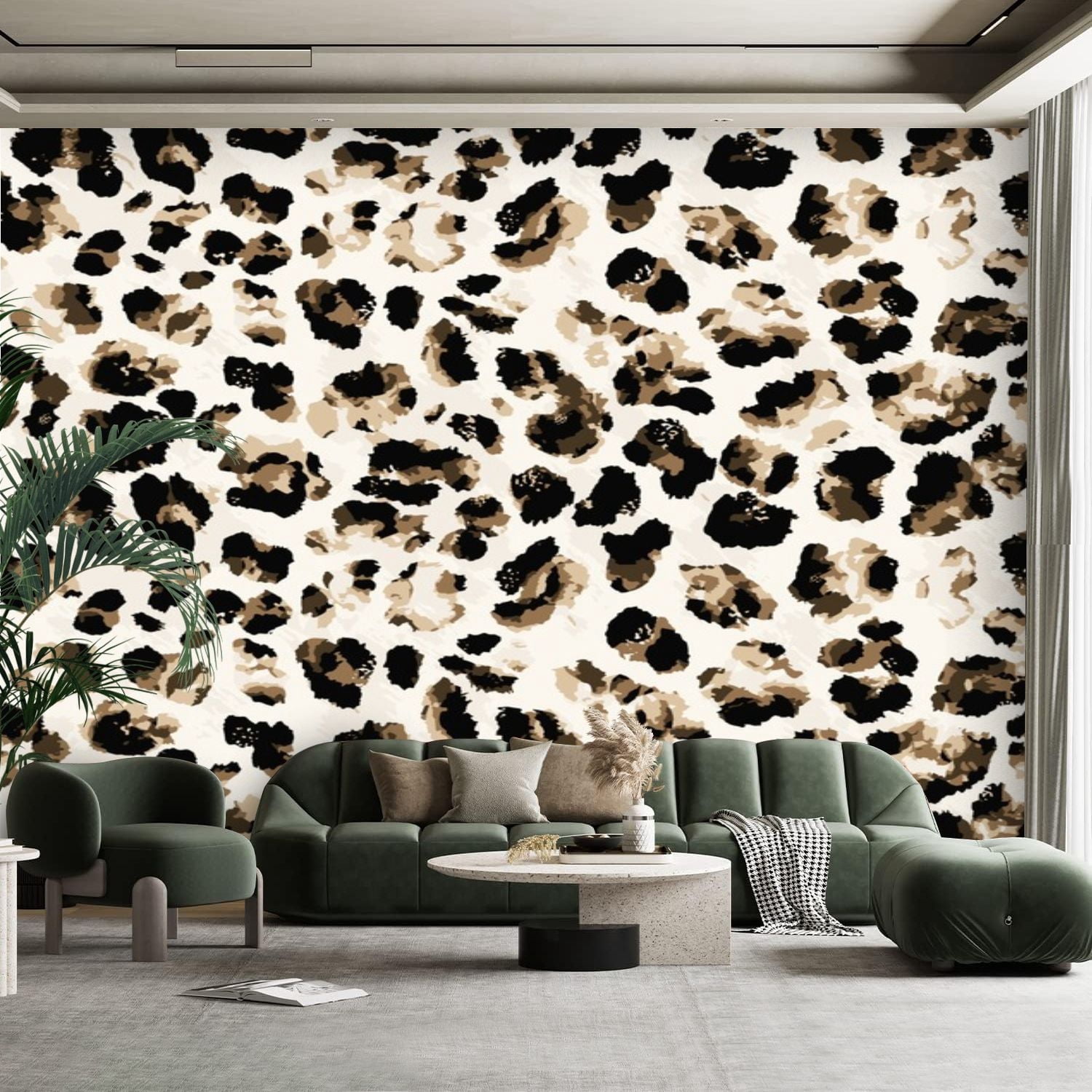 Peel and Stick Canvas Wallpaper Wall Mural Seamless Hand Drawn Abstract ...