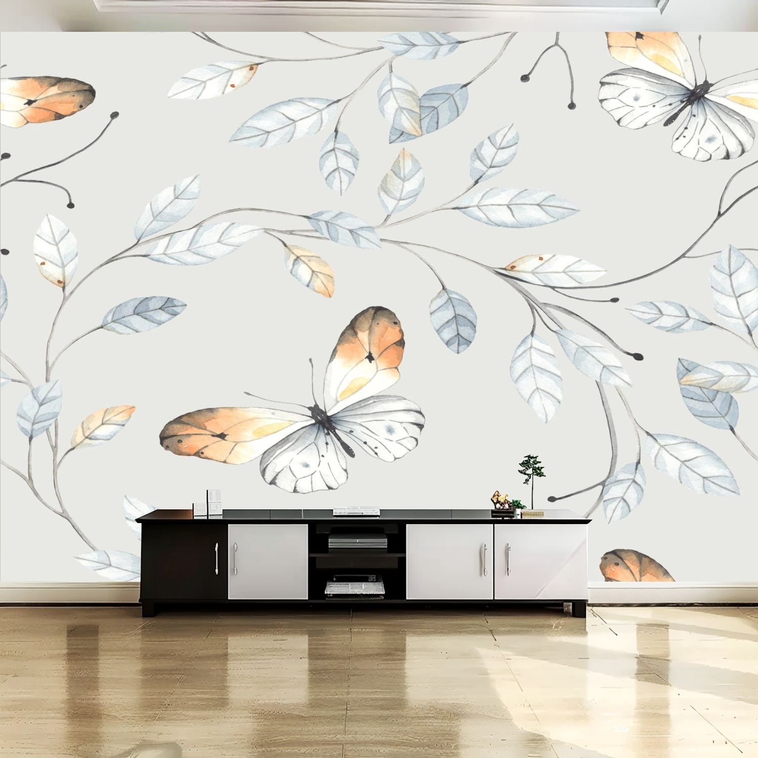 Peel and Stick Canvas Wallpaper Wall Mural Seamless floral pattern ...