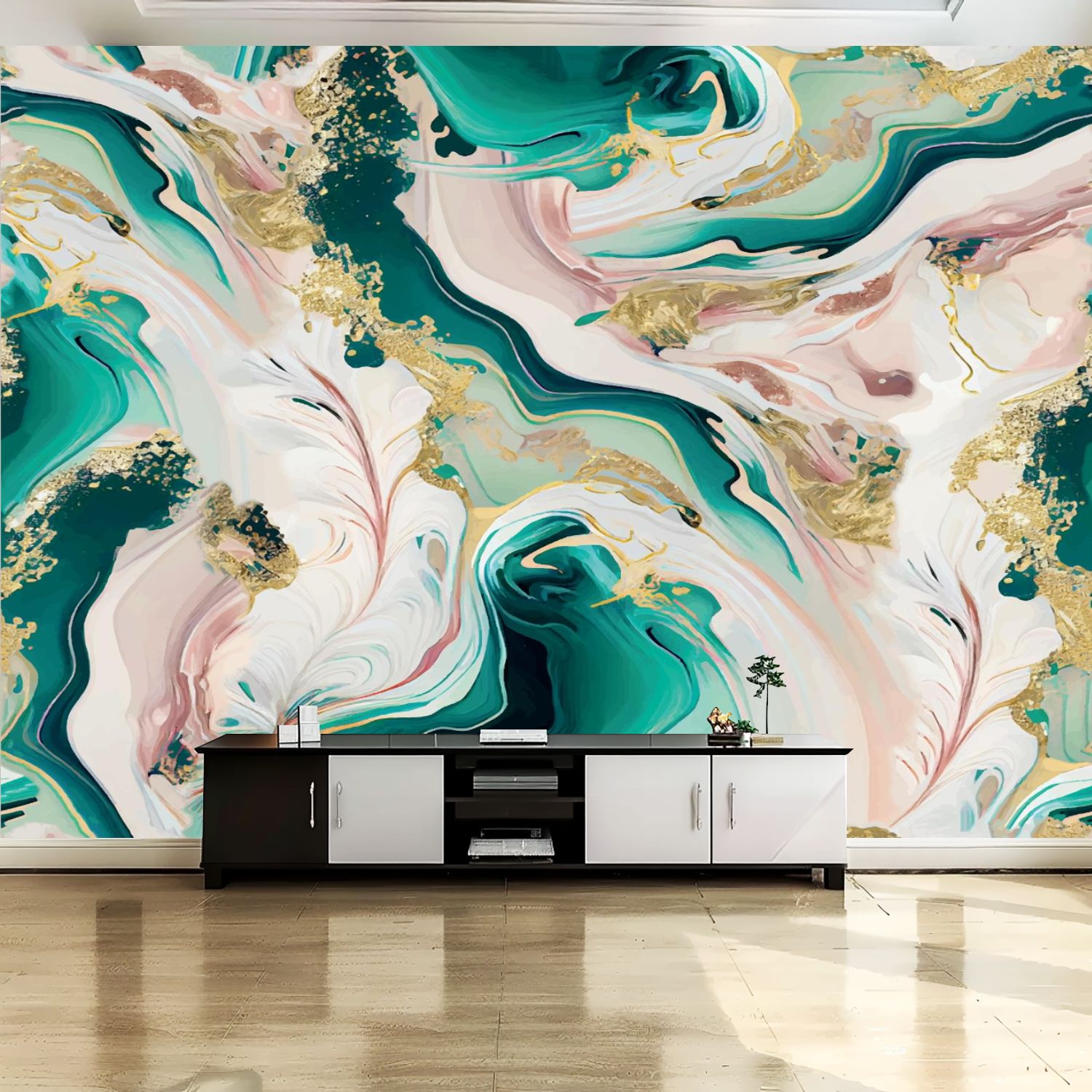 Peel and Stick Canvas Wallpaper Wall Mural Seamless marble pattern ...