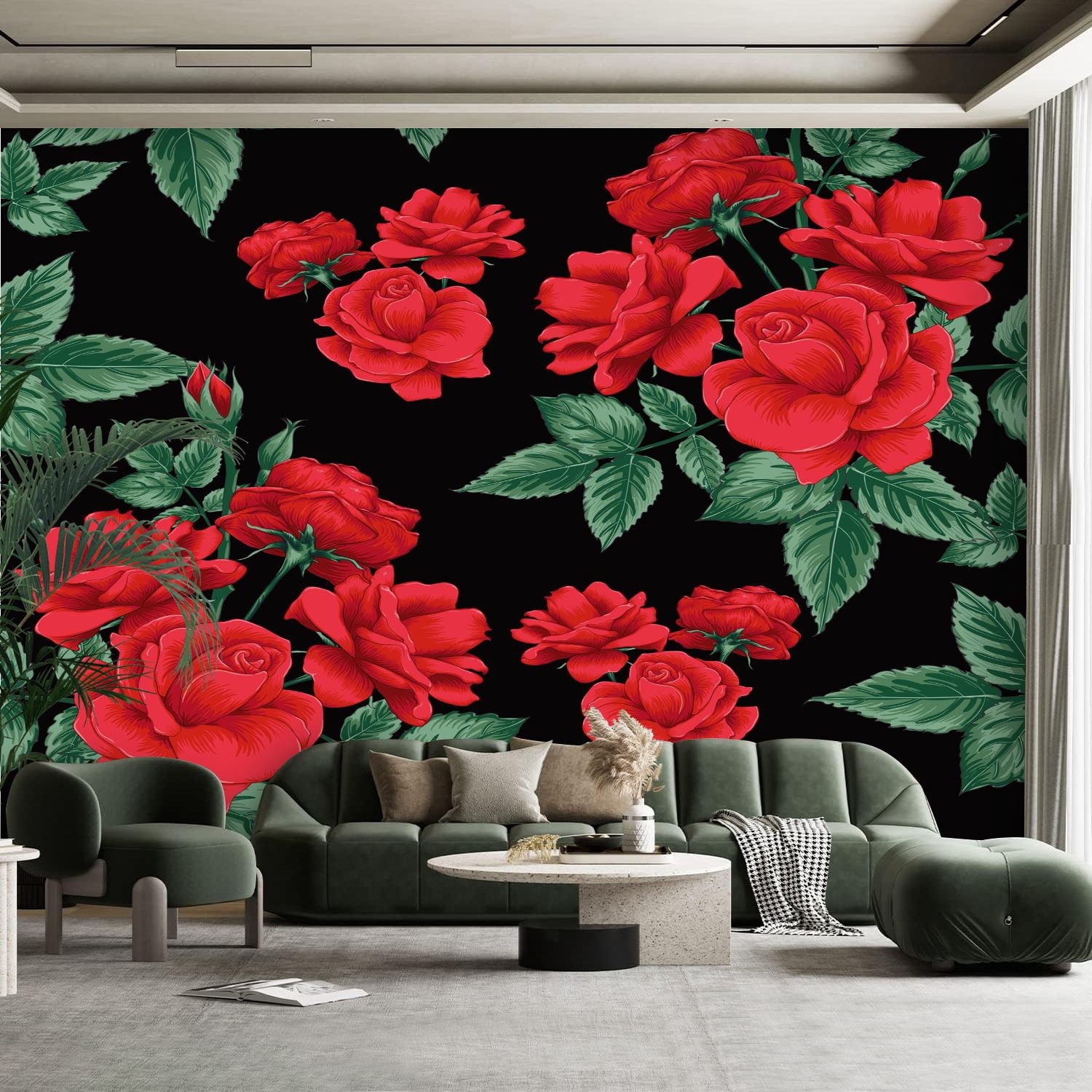 Peel and Stick Canvas Wallpaper Wall Mural Seamless pattern beautiful ...