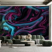 Peel and Stick Canvas Wallpaper Wall Mural Seamless pattern liquid fluid abstract neon marble texture Neon marble Wall Art Self Adhesive and Removable 100in x 144in