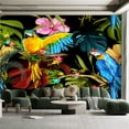 thumbnail image 1 of Peel and Stick Canvas Wallpaper Wall Mural Seamless pattern parrots tropical branches chinese roses tropical Wall Art Self Adhesive and Removable 100in x 144in, 1 of 8