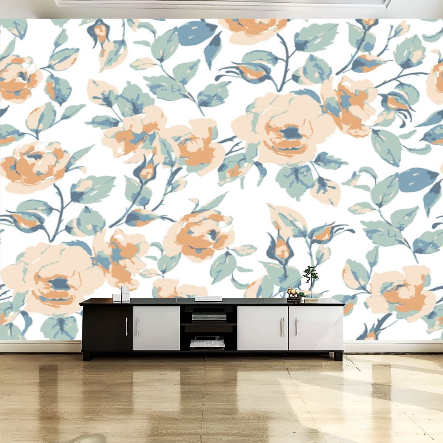 Peel and Stick Canvas Wallpaper Wall Mural Seamless pattern spring ...