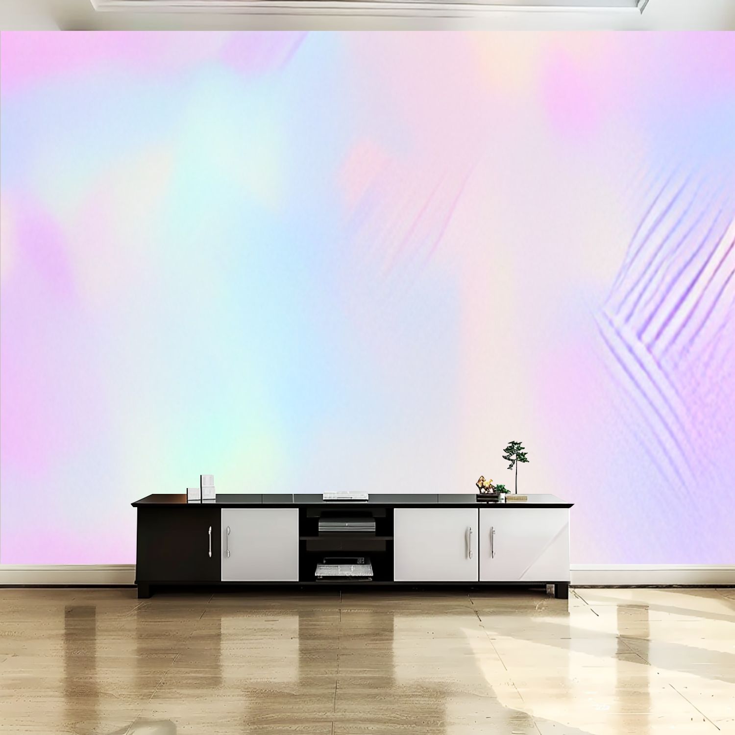 Peel and Stick Canvas Wallpaper Wall Mural Seamless trendy iridescent ...