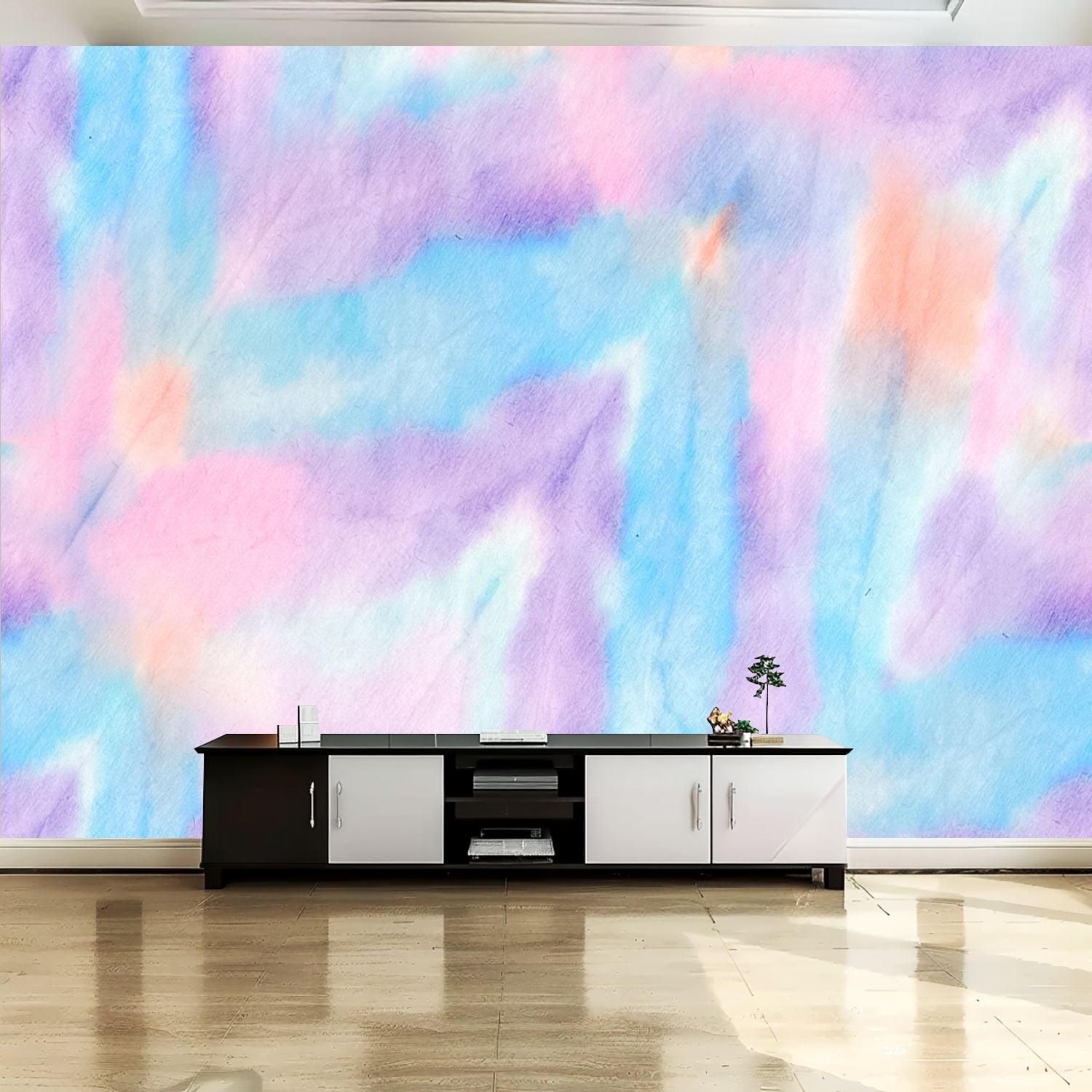Peel and Stick Canvas Wallpaper Wall Mural Tie Dye Shibori Trendy Hand ...
