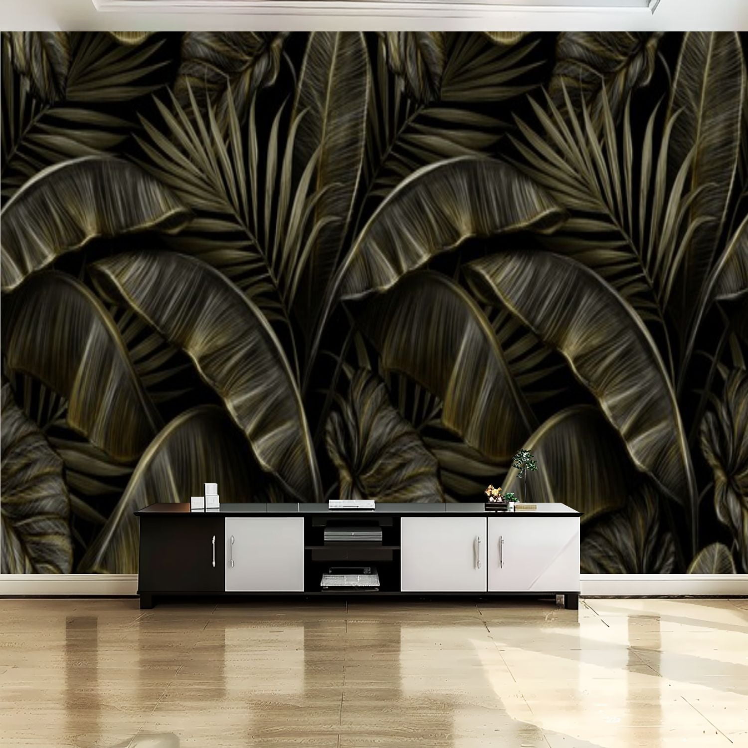 Peel and Stick Canvas Wallpaper Wall Mural Tropical exotic seamless ...