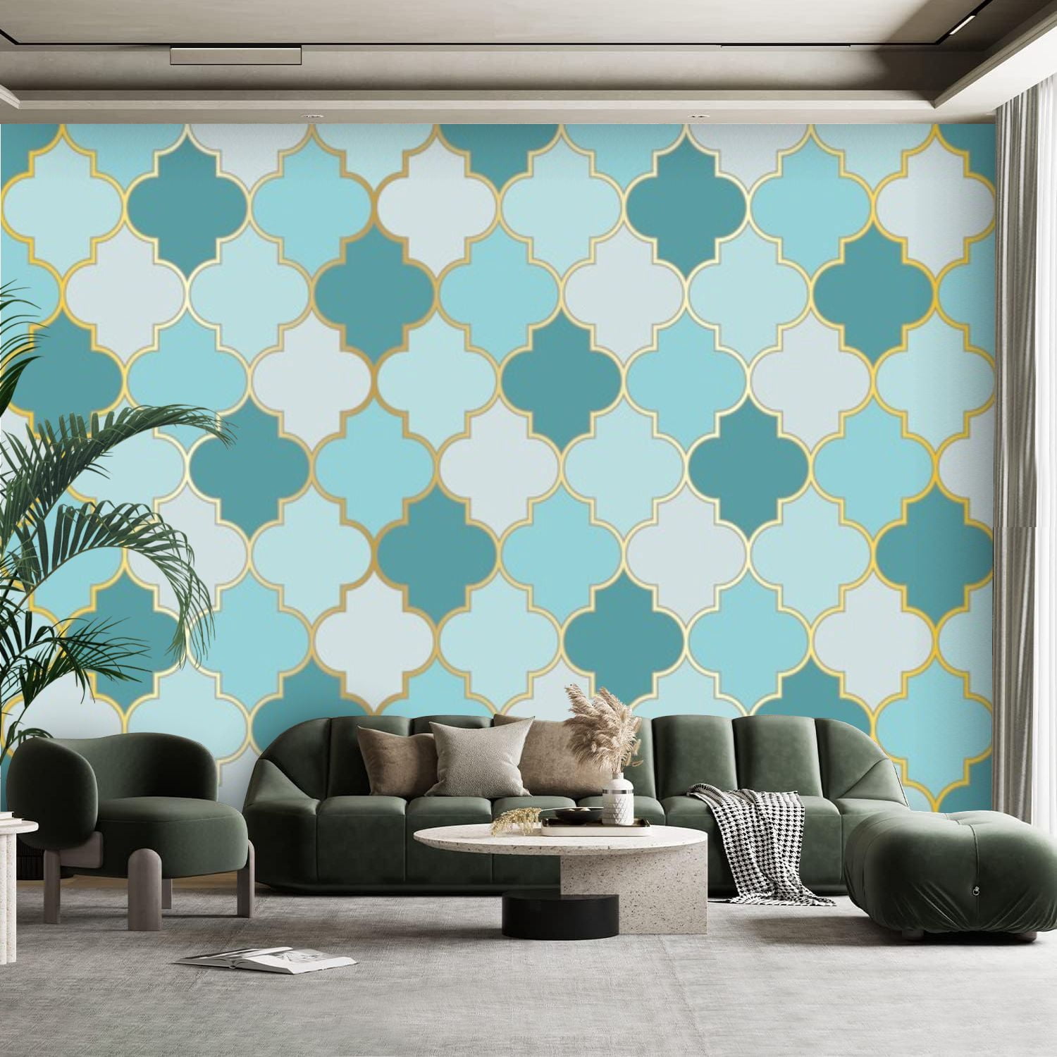 Peel and Stick Canvas Wallpaper Wall Mural Turkish Window Seamless ...