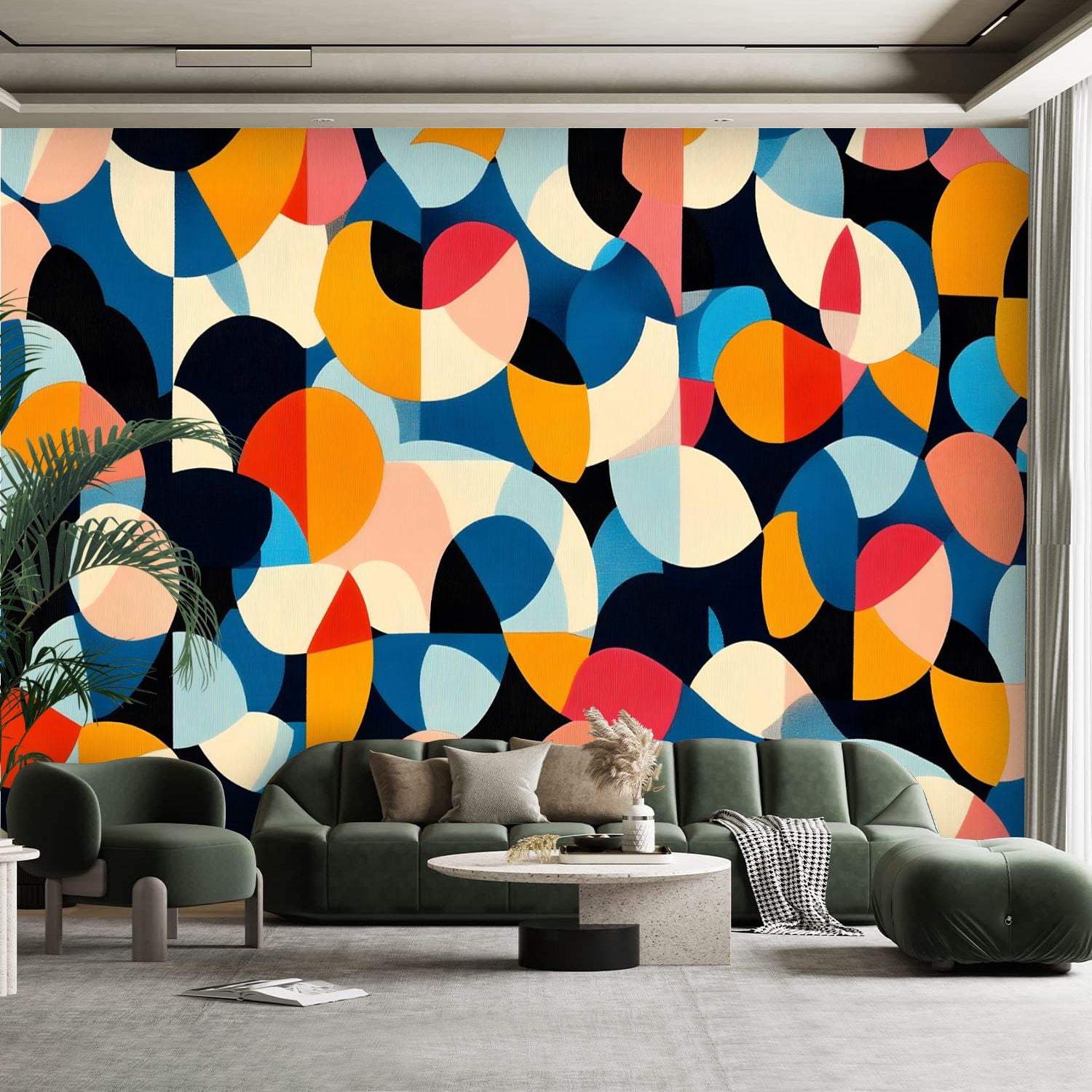 Illustration of Textile Interlocking Fabric Wall Art