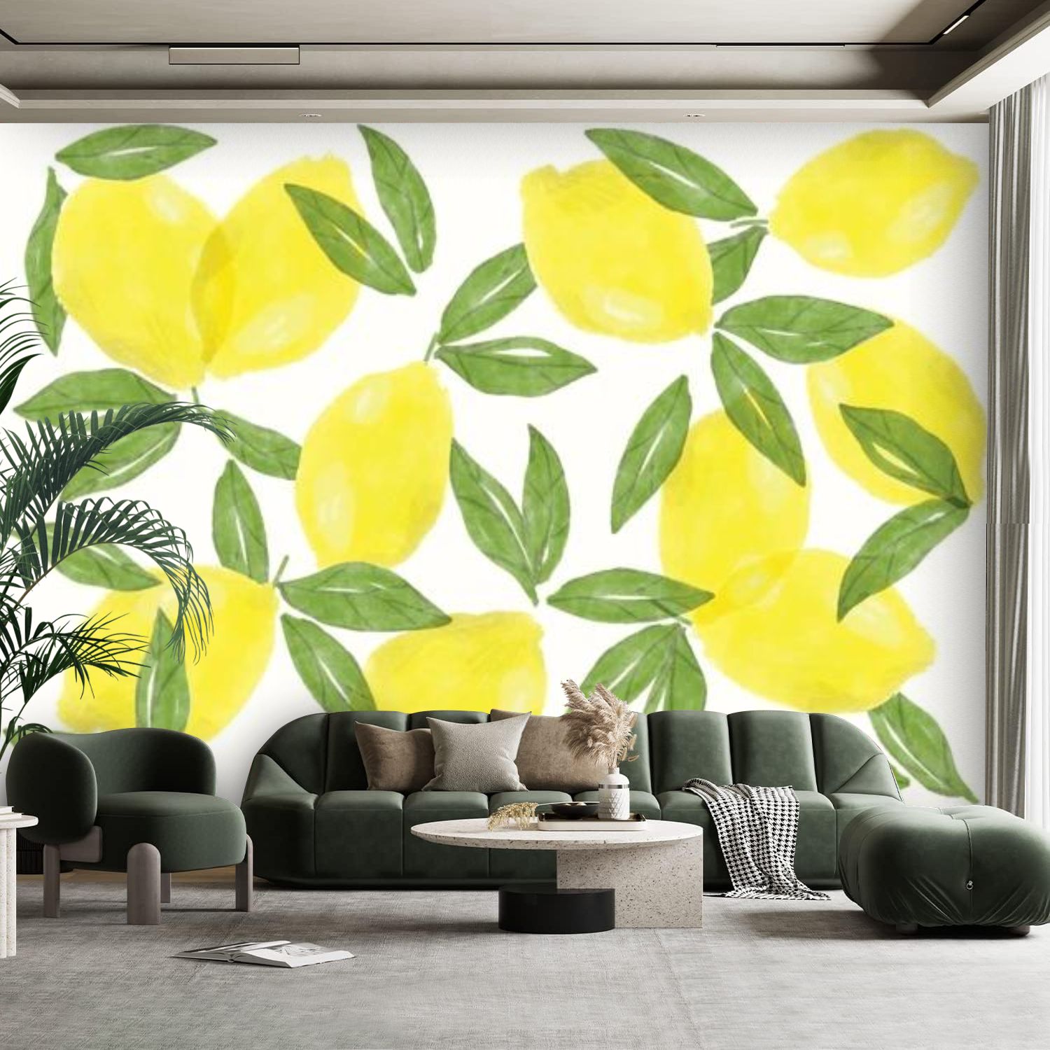 Peel and Stick Canvas Wallpaper Wall Mural Watercolor Hand Painted ...