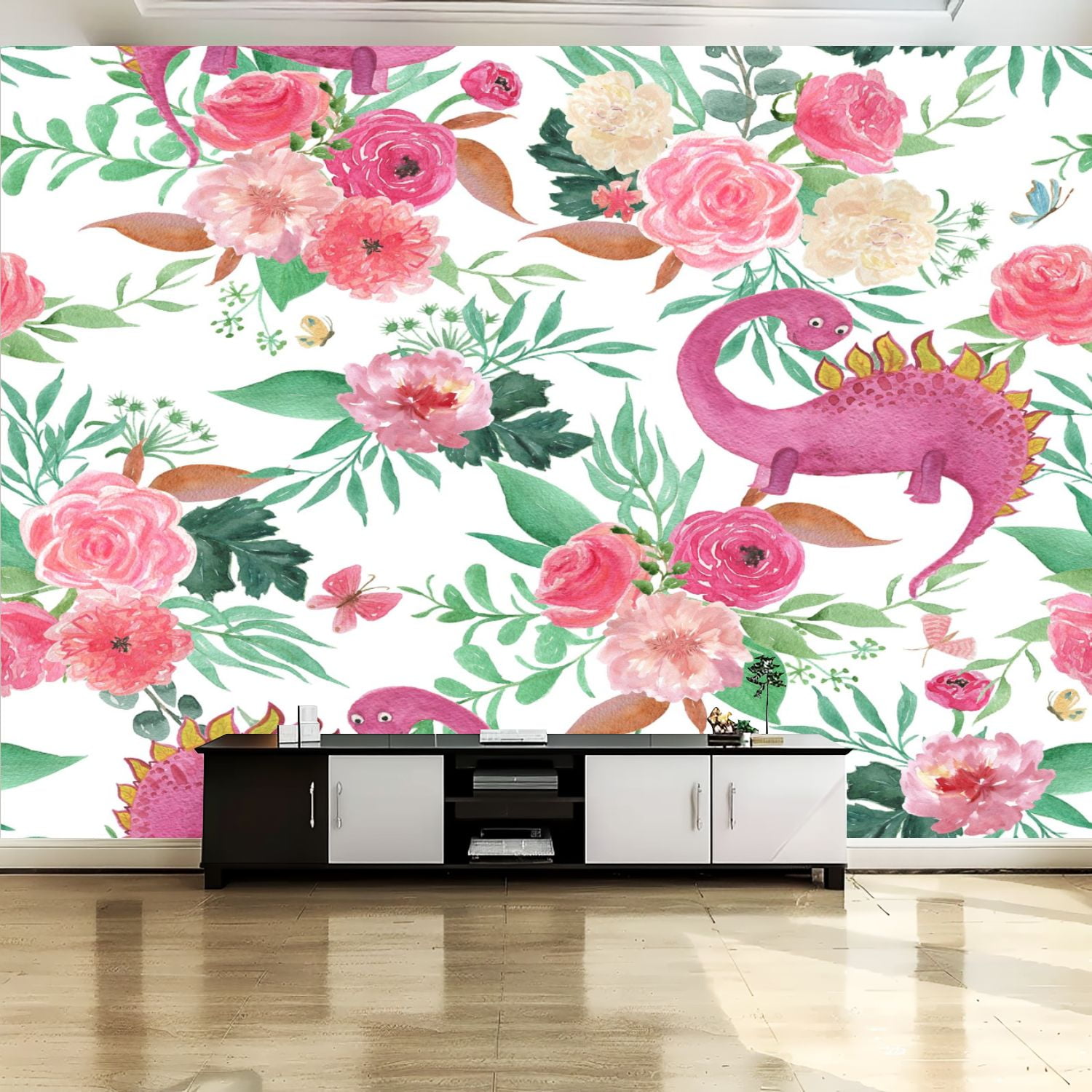 Peel and Stick Canvas Wallpaper Wall Mural Watercolor painting seamless ...