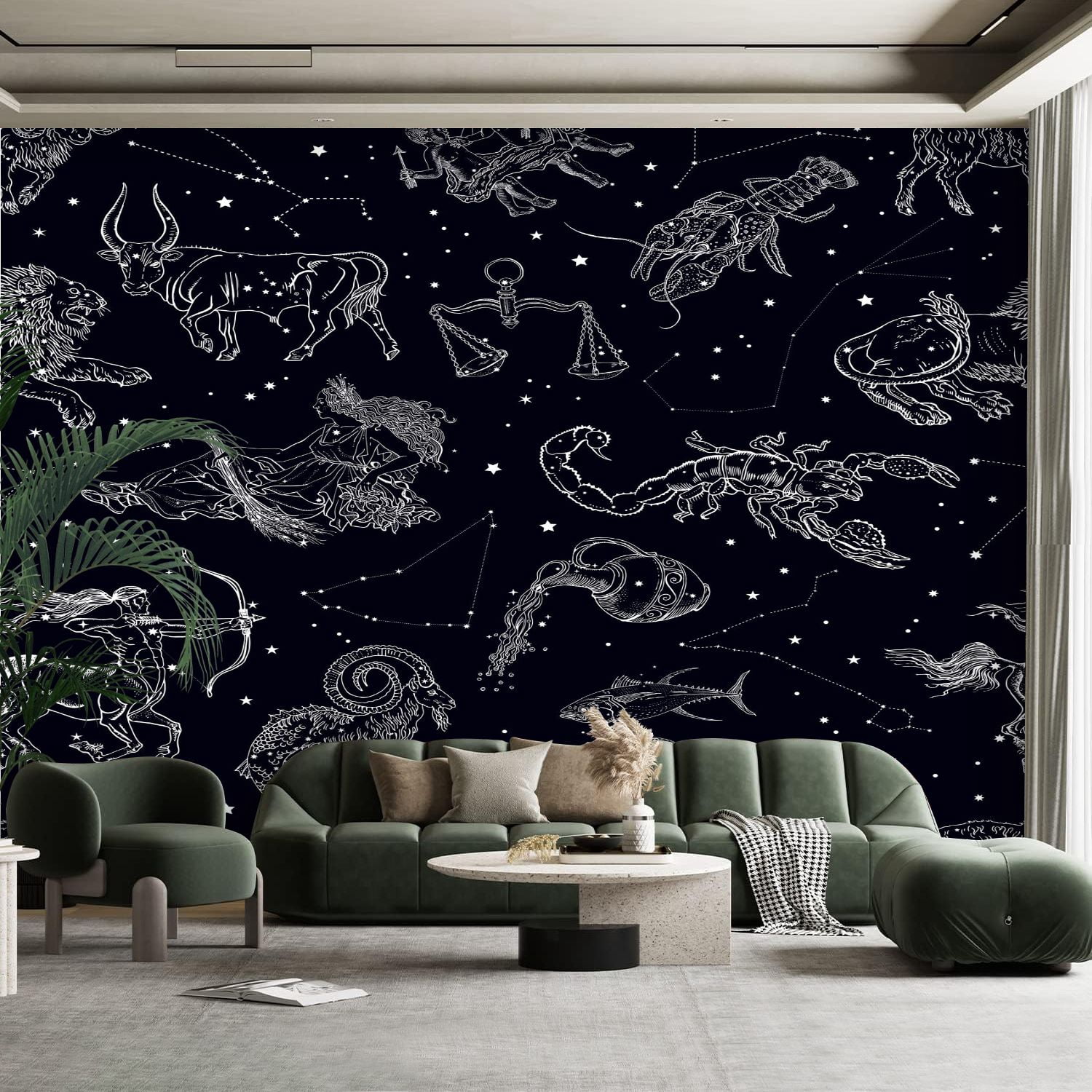 peel-and-stick-canvas-wallpaper-wall-mural-zodiac-signs-constellations